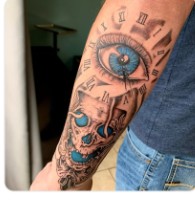 Blue Eye & Skull Realism Sleeve