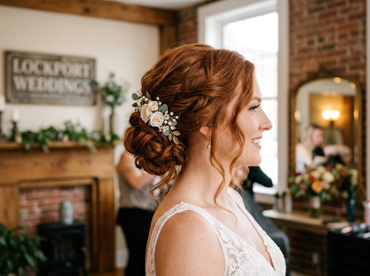 Textured Romantic Bridal Bun Updo